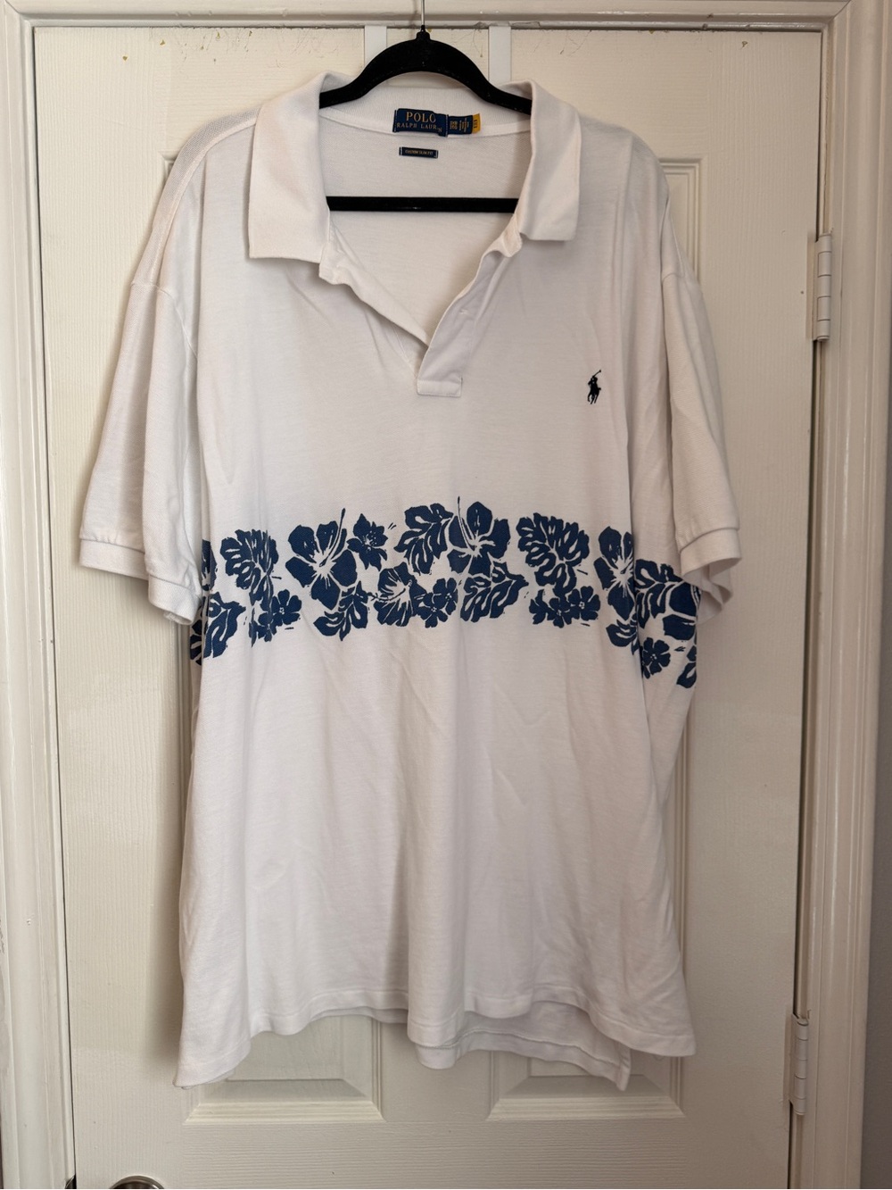 Polo by Ralph Lauren White Polo with Navy Floral Band